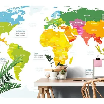 Tapeta Dovido Samolepící tapeta výjimečná mapa s bílým pozadím
