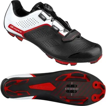 Pánská obuv FORCE Tretry FORCE MTB CARBON DEVIL PRO, črn-bílo-črv - 39