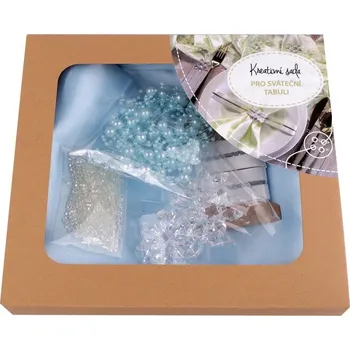 Kreativní sada pro sváteční / vánoční stůl / tabuli - 3 modrá světlá