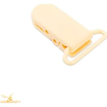klip na dudlíky Plastový klip na dudlík 37x16x9 mm Champagne White