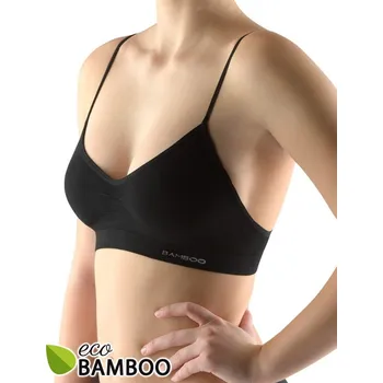 Podprsenka Dámský top s úzkými ramínky Eco Bamboo - černá - S/M
