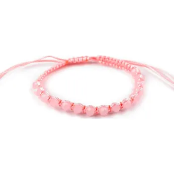 Náramek Náramek shamballa s broušenými korálky - 3 růžová sv. lososová