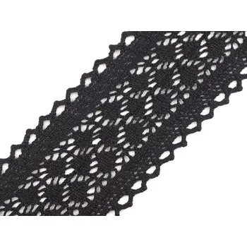 Krajka Krajka / vsadka paličkovaná šíře 63 mm METRÁŽ - 4 černá