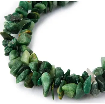 Náhrdelník Zlomky z minerálu Jadeit zelený 80cm