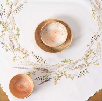 kreativní sada Rico Design Sada na vyšívání ubrusu 95x95cm s motivem věnce z obilí