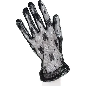 Módní doplněk Krajkové rukavice s kvítky světlé