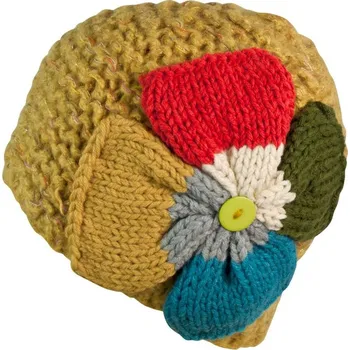 Pokrývka hlavy Veselá okrová čepice s velkým květem