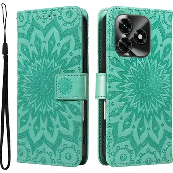 Pouzdro na mobilní telefon Sunflower knížkové pouzdro na Honor X5c Plus - modrozelené