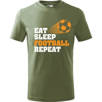 Dětská móda DOBRÝ TRIKO Dětské tričko Eat sleep football Velikost: 110 /4 roky, Barva: Khaki
