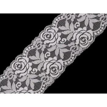 Elastická krajka / vsadka šíře 80-100 mm METRÁŽ - 1 (100 mm) bílá