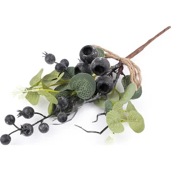 umělá květina Umělá větvička s borůvkami - zelená