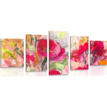 Obraz Dovido 5-dílný obraz zajímavé květinové zátiší