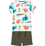 Chlapecký set - košile a kraťasy, Minoti, Planet 7, khaki - 68/74 | 6-9m