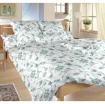 Povlečení krep Kvítí mentolové na bílém 140x200, 70x90 cm