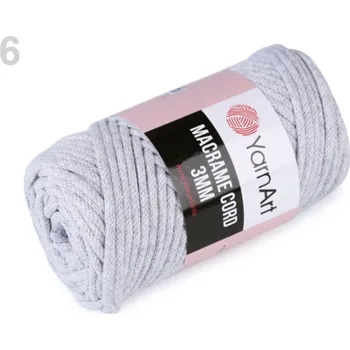 Galanterie Pletací příze Macrame Cord 3mm 250 g - 6 (756) šedá nejsv.