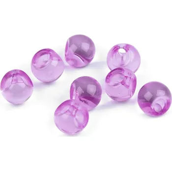 Knoflík Plastový transparentní korálek / knoflík Ø13 mm 10 g - 5 fialová lila