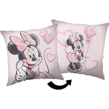 Polštář Mikroplyšový polštářek Minnie Pink heart 02 Polyester, 1x35/35 cm