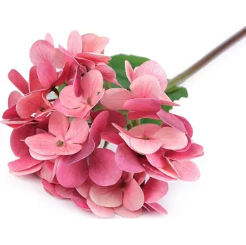 umělá květina Umělá hortenzie velkokvětá k aranžování - 6 růžová střední