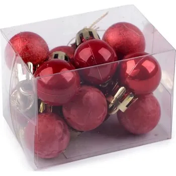 Vánoční dekorace Vánoční baňky Ø20 mm - 4 červená