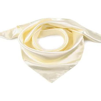 Saténový šátek jednobarevný 60x60 cm - 2 vanilková