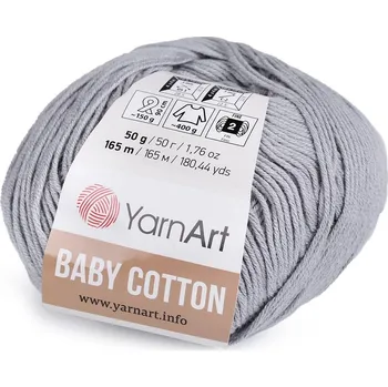 Příze Baby Cotton 50 g Pletací příze - 11 (452) šedá světlá