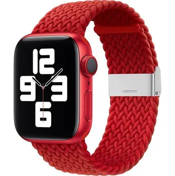 Strap Fabric řemínek pro Apple Watch 6 / 5 / 4 / 3 / 2 (44 mm / 42 mm) červený