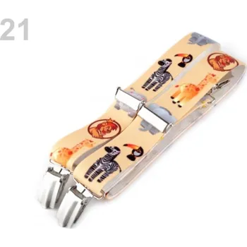 Kšandy Šle dětské šíře 2,5 cm délka 60 cm s potiskem typ Y - 21 oranžová