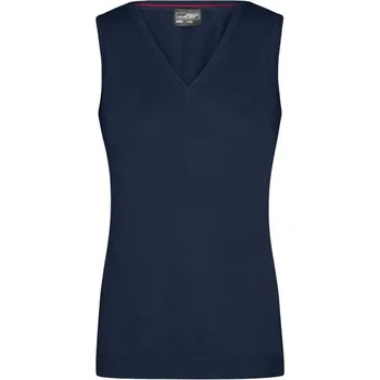 Dámský svetr James & Nicholson (Daiber) Dámský svetr bez rukávů JN656 - Tmavě modrá | L