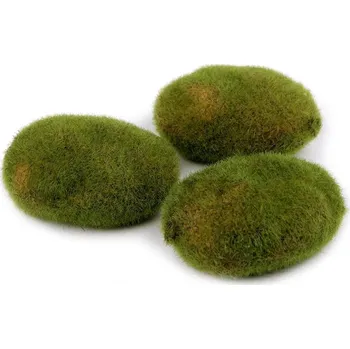 Bytová dekorace Dekorační mechové kameny 1 ks - 2 zelená hnědá