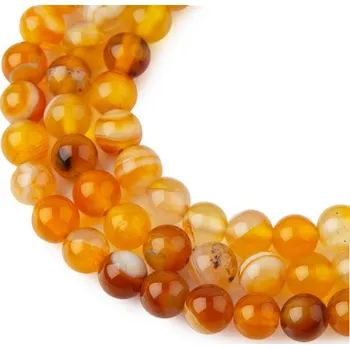 Korálek Korálky z minerálu Jantarový achát pruhovaný 8 mm