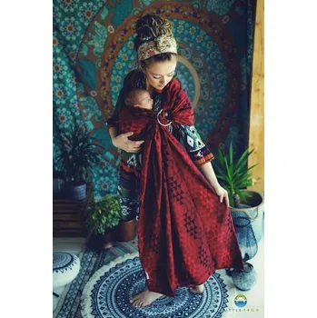 Šátek na nošení dítěte LITTLE FROG RING SLING - RUBY ILLUSION - S