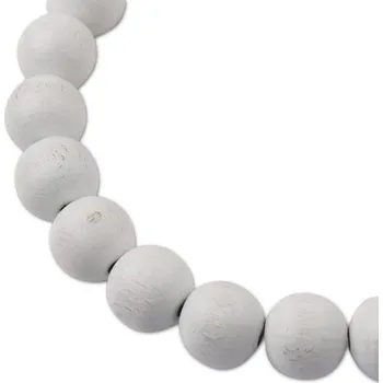 Dětské navlékací korálky Manumi české dřevěné korálky 14 mm bílé