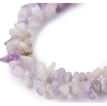 Náhrdelník Zlomky z minerálu Ametyst levandulový 80cm