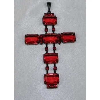 Náhrdelník Náhrdelníky bižuterie - Přívěsky bižuterie na různém řetízku - 5804-0001 - C14 - Rubín - černá