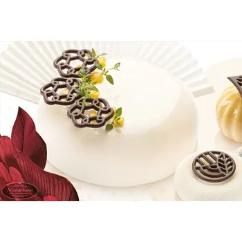 Jedlá dekorace na dort Barbara Luijckx Filigránky tmavé - řetěz a listy - Inspiration - cca 260 ks / 680 g