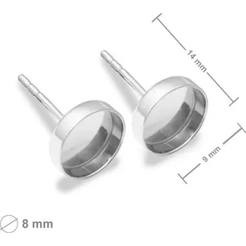 Náušnice Stříbrné náušnicové puzety s lůžky 8 mm