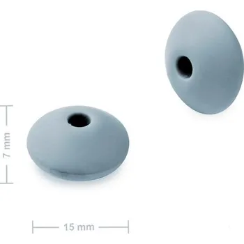 Dětské navlékací korálky Silikonové korálky lentilky 12x7 mm Dim Grey