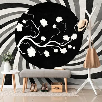 Tapeta Dovido Samolepící tapeta černobílé asijské grunge pozadí