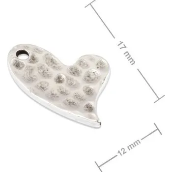 Přívěsek Manumi přívěsek asymetrické srdce 17x12 mm postříbřený