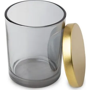 Dóza na potraviny Skleněná černá nádoba s andělskou aurou na svíčku s víčkem 70x85mm