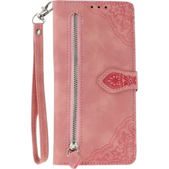 Pouzdro na mobilní telefon Pouzdro Xiaomi Redmi Note 14 Pro+ 5G knížkové se zipem růžové (kryt neboli obal na Xiaomi Redmi Note 14 Pro+ 5G)