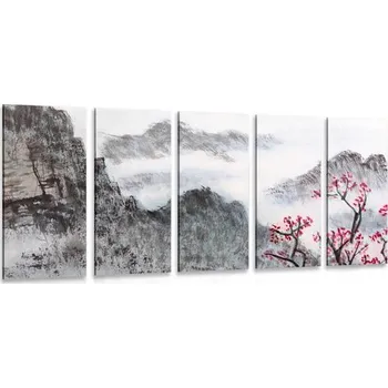 Obraz Dovido 5-dílný obraz čínská krajina v mlze