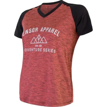 cyklistický dres Cyklistický dres dámský SENSOR CYKLO CHARGER dámský dres volný kr. rukáv, růžová/černá - M