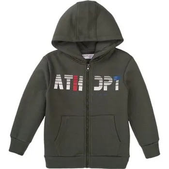 Chlapecká mikina Mikina chlapecká s kapucí, Minoti, 7BZTHRU 6, khaki - 98/104 | 3/4let