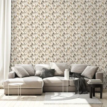 Tapeta Dovido Tapeta béžová geometrie s prostorovým efektem