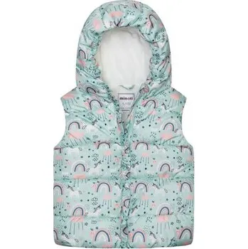 Dívčí vesta Vesta dívčí nylonová Puffa podšitá microfleecem, Minoti, 12GILET 18, modrá - 86/92 | 18-24m