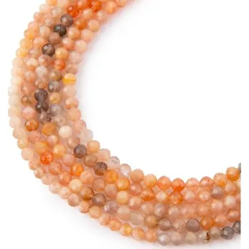 Dětské navlékací korálky Korálky z minerálu Sluneční kámen gradient 3 mm broušené