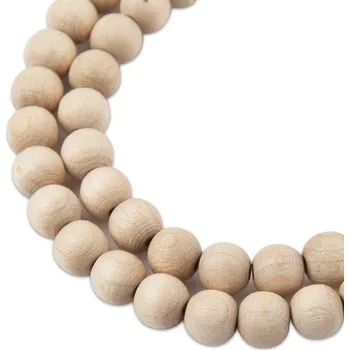 Dětské navlékací korálky Manumi české dřevěné korálky 8 mm přírodní