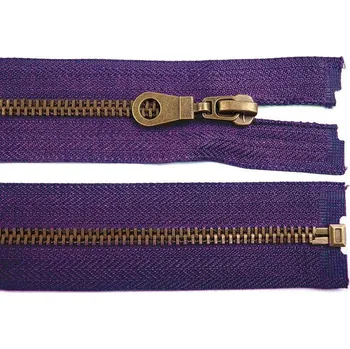 Zip Staromosazný zip šíře 6 mm délka 65 cm (bundový) - 194 Plum
