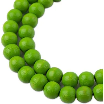 Dětské navlékací korálky Manumi české dřevěné korálky 8 mm světle zelené